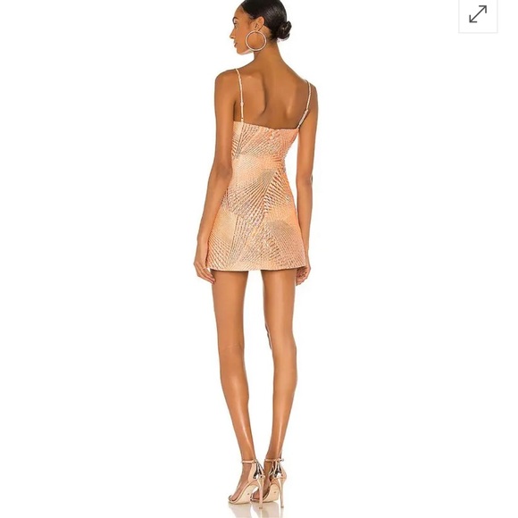 The Bar Logan Metallic Mini Dress in Peach - Picture 3 of 11
